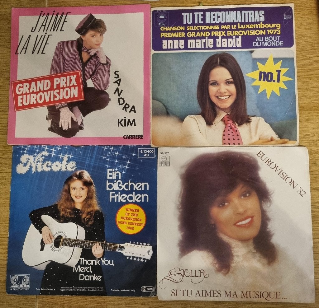 45 t vinyles eurovision excellent état ; pos. achat séparé, Enlèvement ou Envoi