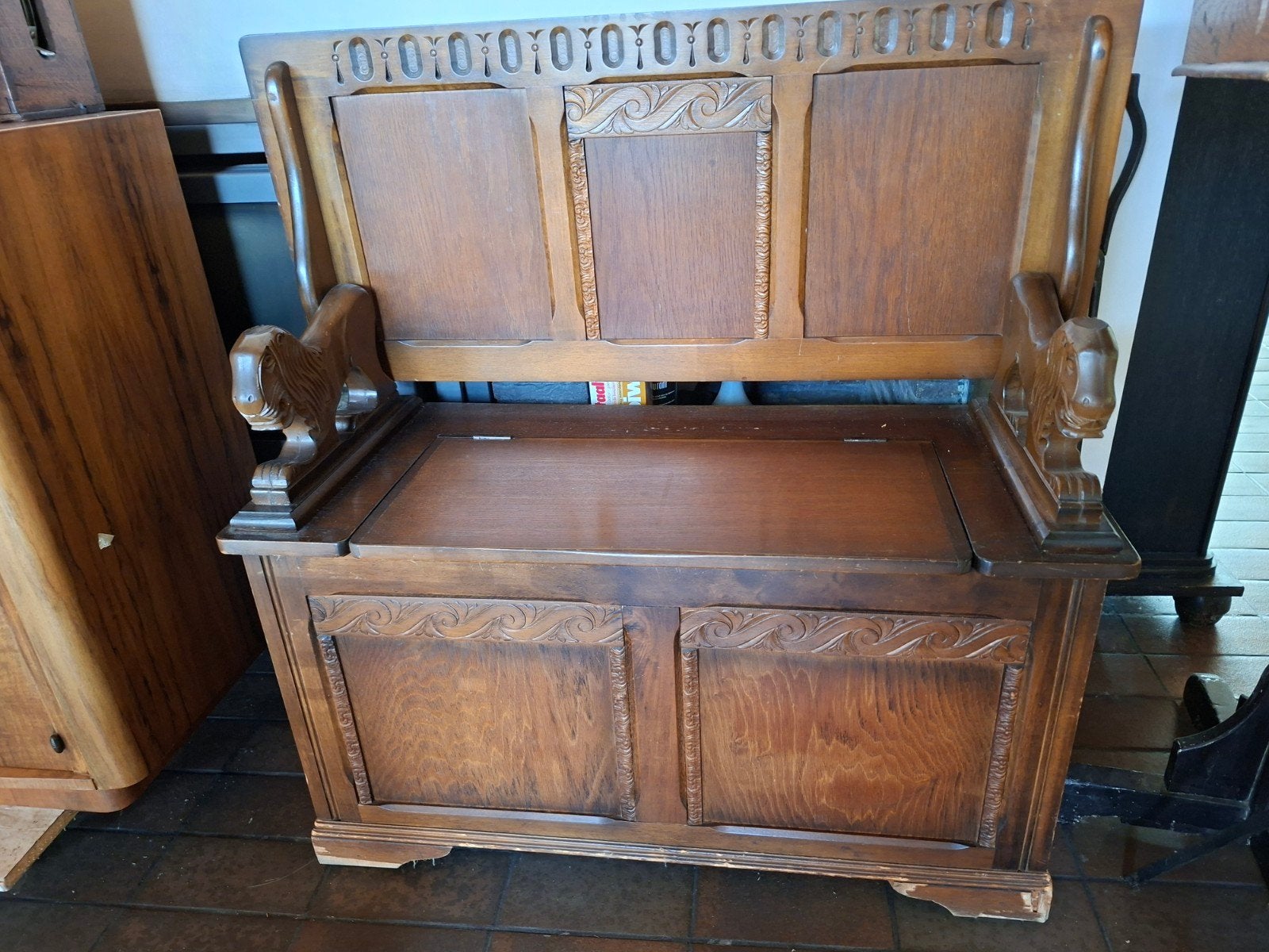 Houten bank/koffer, Antiek en Kunst, Ophalen