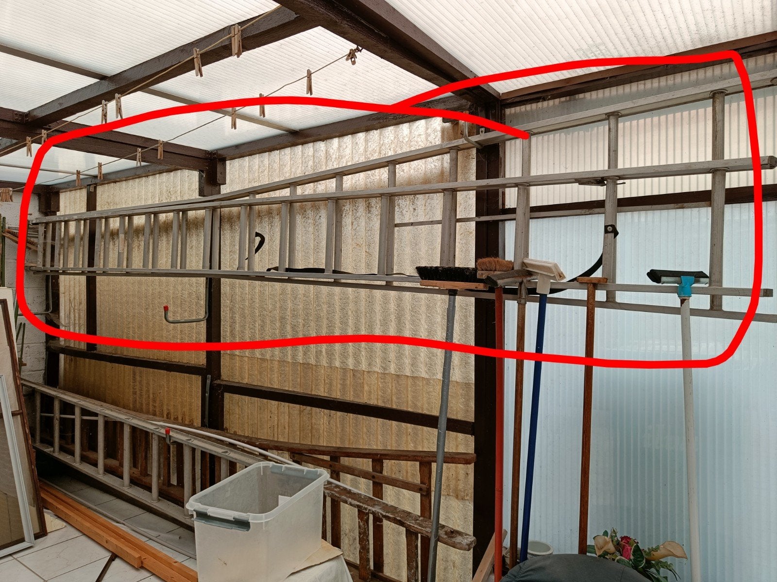 Échelle extensible en aluminium 2 x 4,3 m, Enlèvement, Échelle