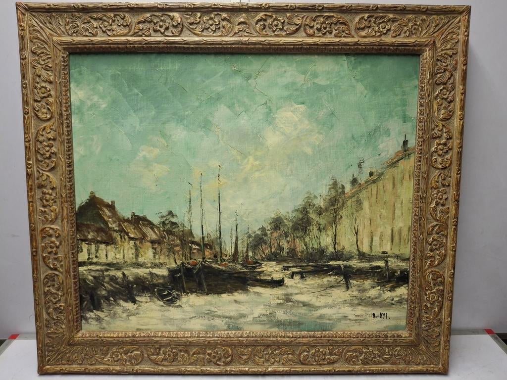 Schilderij R. DYS, Antiek en Kunst, Kunst | Schilderijen | Klassiek, Ophalen