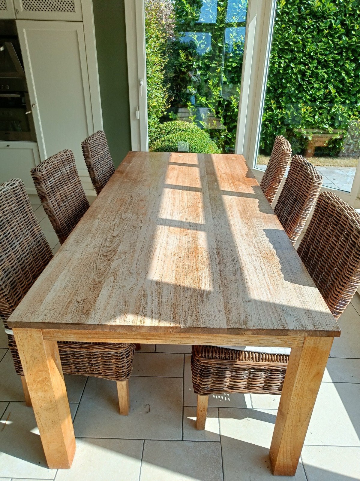 Teakhouten tafel en 6 stoelen, Enlèvement