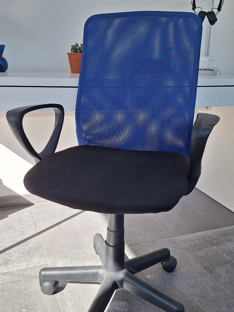 Bureaustoel met zitting in stof, Ophalen, Gebruikt, Zwart, Bureaustoel