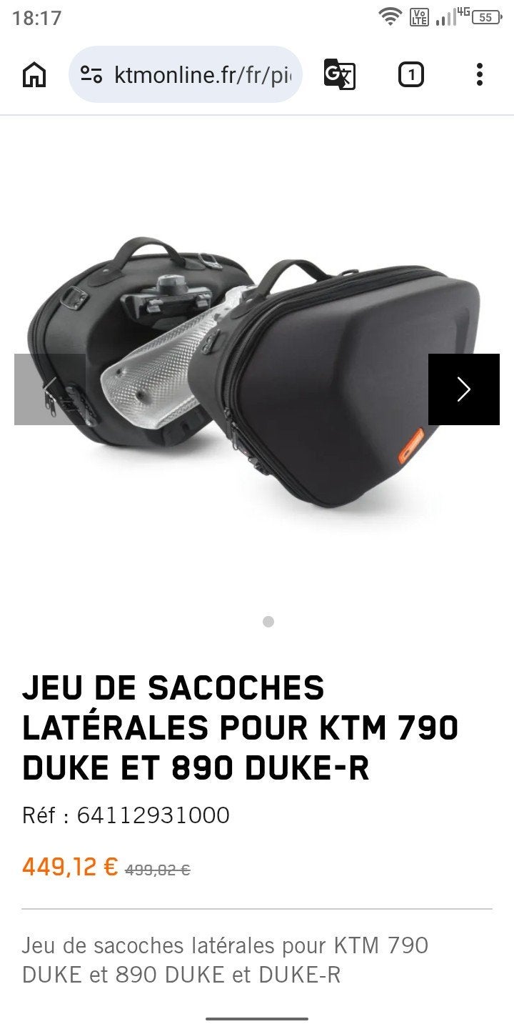 ktm 790/890 kit sacoches latérales, Motos, Comme neuf