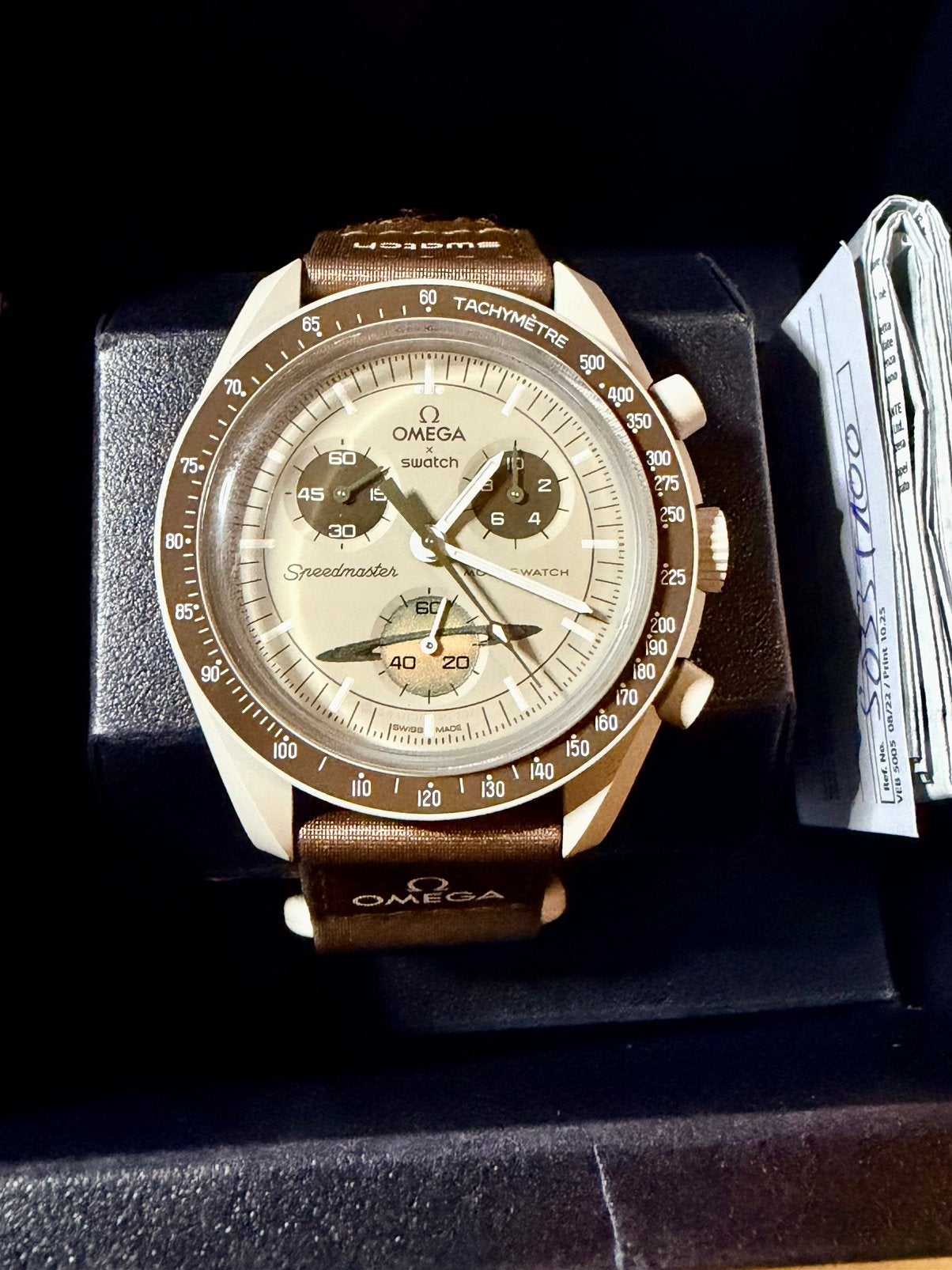 Omega  Swatch MoonSwatch — Mission to Saturn, Ophalen, Zo goed als nieuw, Omega
