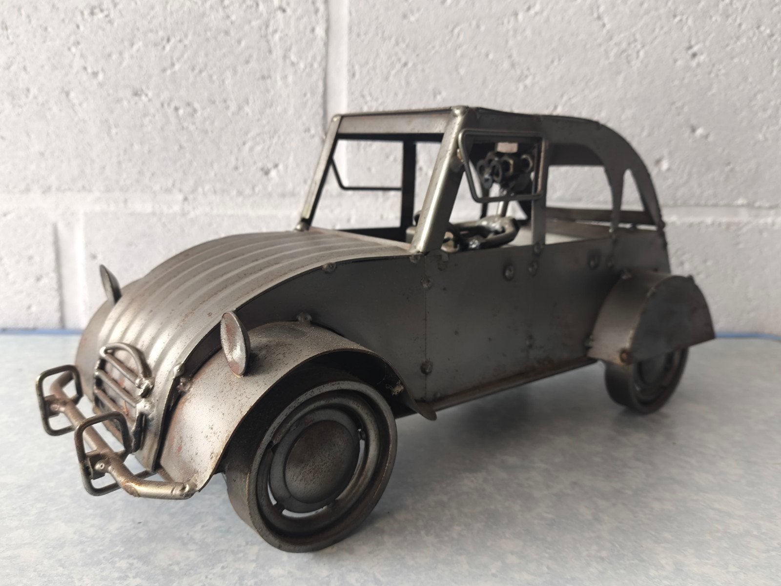 2cv  (sculpture) type Hinz & Kunst, Antiquités & Art, Sculpture, Massif, Enlèvement ou Envoi, Gris