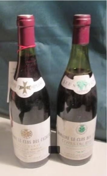 2x Côtes du Rhône - Domaine le clos des Cazaux - 1983, Enlèvement ou Envoi, Pleine, Comme neuf, Vin rouge