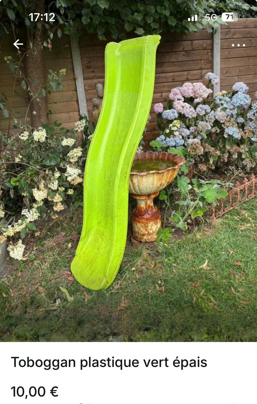 Groene plastic glijbaan +of -165cm, Kinderen en Baby's, Ophalen, Gebruikt, Glijbaan