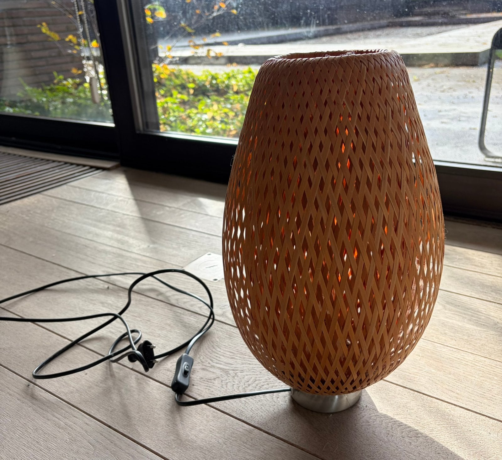 Lampe de table Ikea en bambou/rotin tressé — naturel, Lampe d'ambiance, Matériau naturel, Autres couleurs, Enlèvement