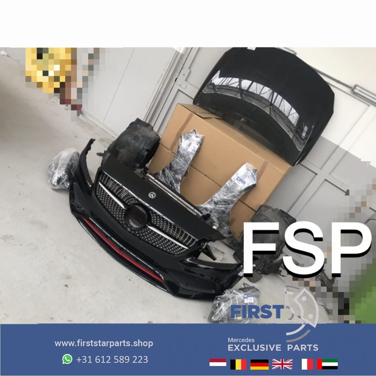 W176 FACELIFT AMG VOORKOP Mercedes A Klasse 2012-2018 ZWART, Auto-onderdelen, Gebruikt, -, -, Ophalen of Verzenden