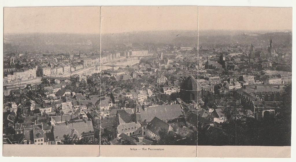 Liège Vue panoramique Carte panoramique 3 volets, Envoi, Affranchie, Liège