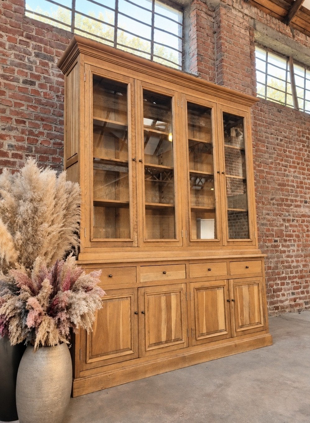 vitrine et buffet en chêne ART:208/26, Maison & Meubles, 25 à 50 cm, 200 cm ou plus, ., Comme neuf
