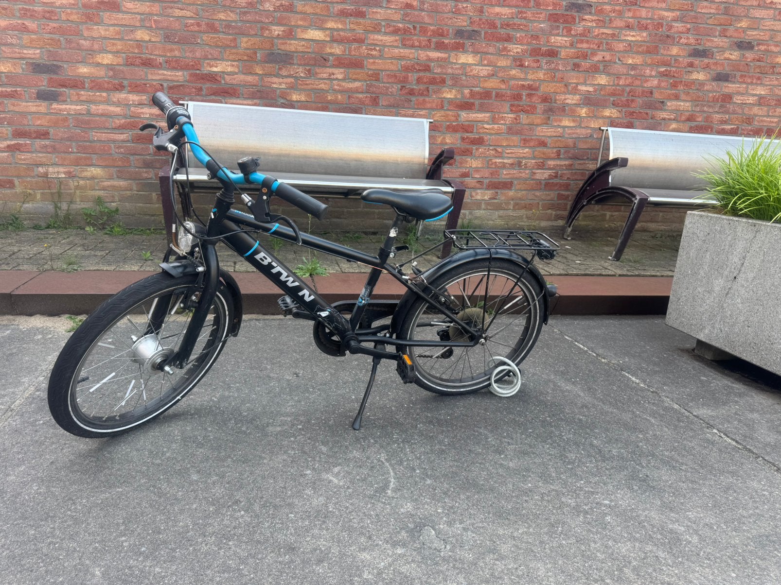 B'TWIN Kinderfiets (20 inch) - Zwart/Blauw, Ophalen, Gebruikt, 16 tot 20 inch