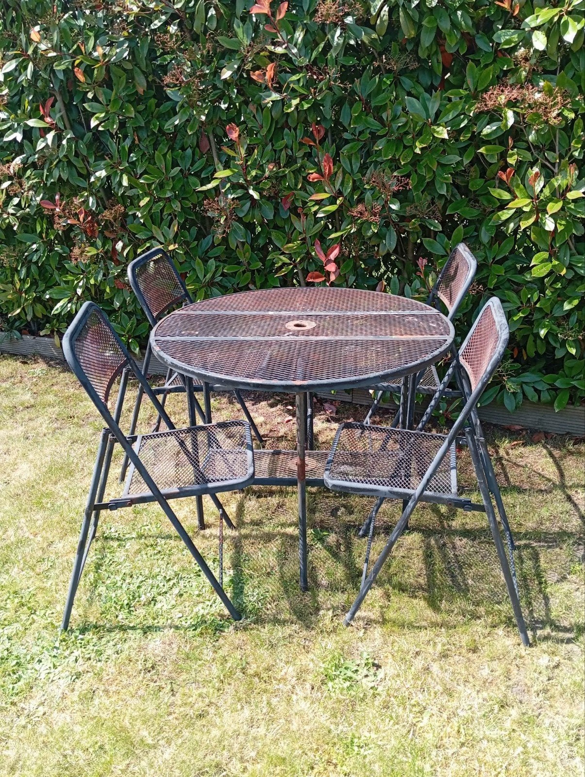 Table + 4 chaises en fer forgé, Jardin & Terrasse, Enlèvement