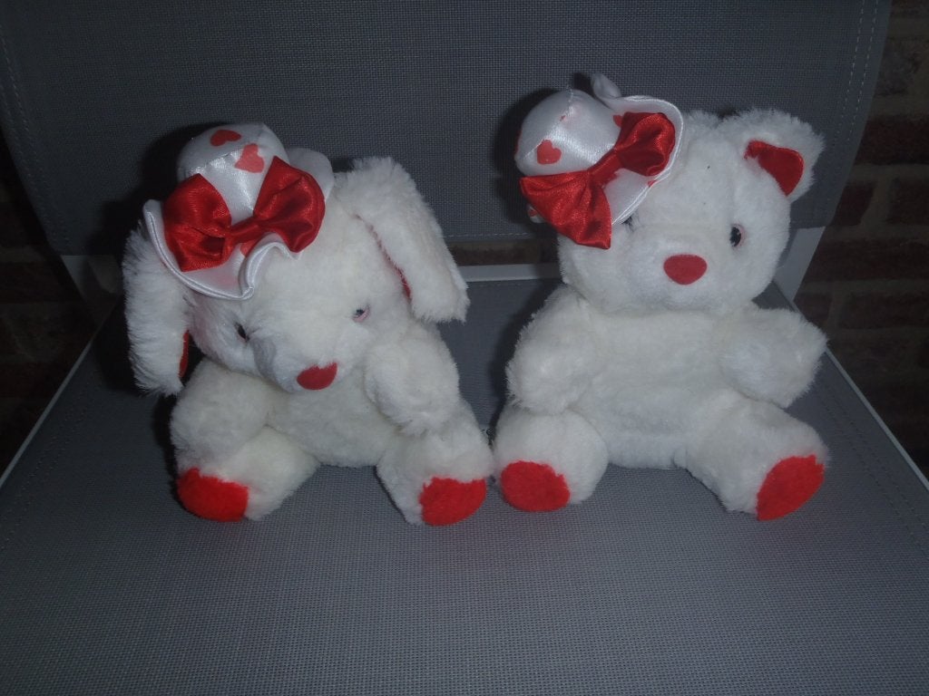 Knuffel - 2 witte teddyberen, Kinderen en Baby's, Ophalen of Verzenden, Zo goed als nieuw, Beer
