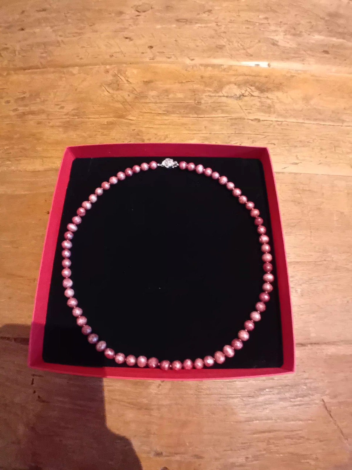 Zeer mooi collier vieux roze van echte zoetwaterparels met h, Verzenden, Zo goed als nieuw, Roze, Overige materialen