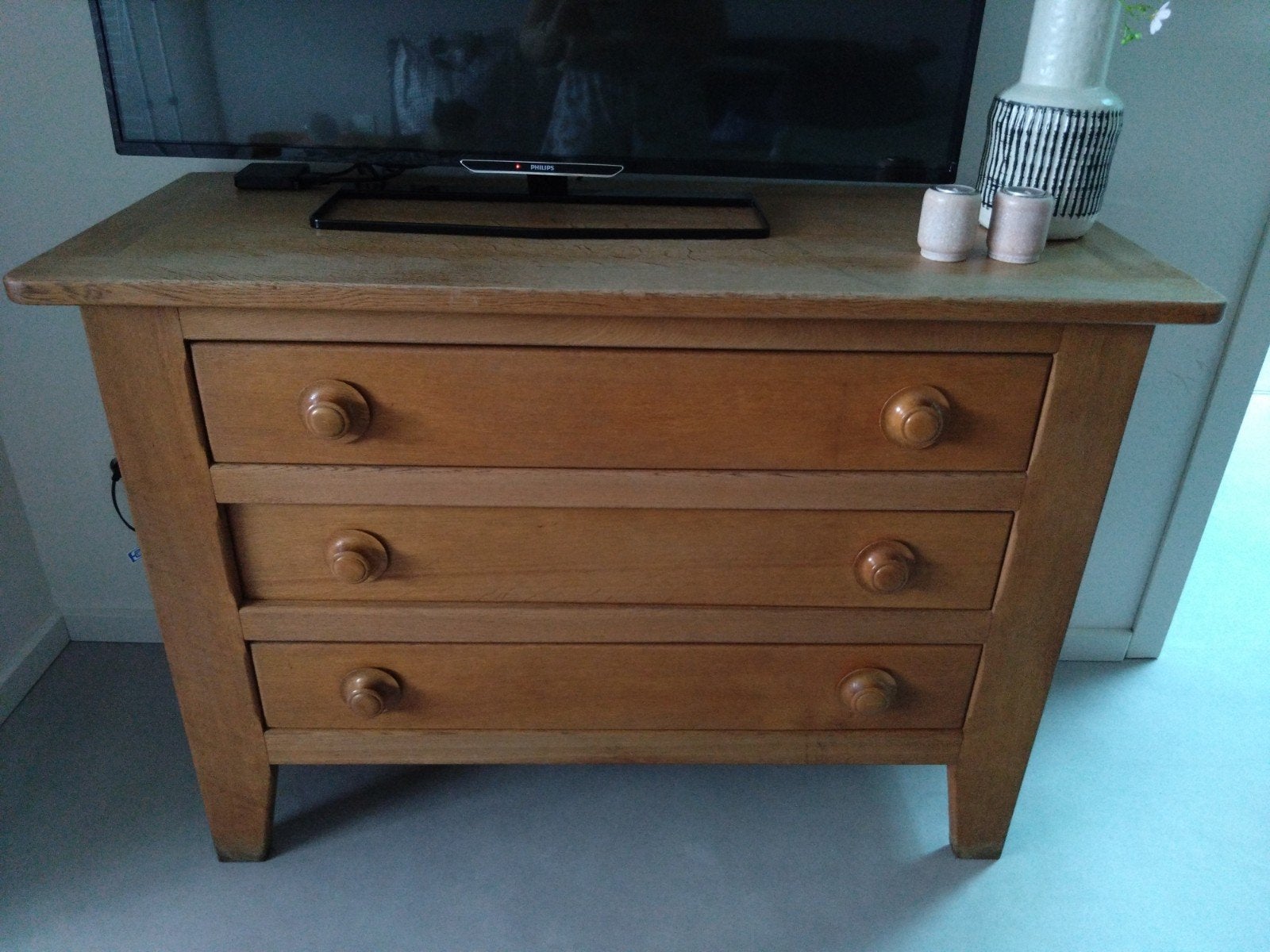 Vintage eiken commode/dressoir/ladekast jaren '70-'80, Huis en Inrichting, Kasten | Ladekasten, Eikenhout, Ophalen