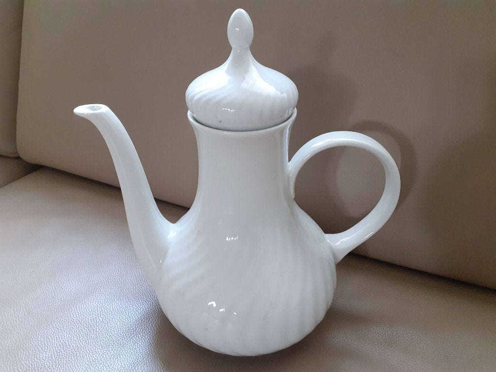 Witte moderne porseleinen koffiekan, Ophalen, Nieuw, Porselein, Overige typen
