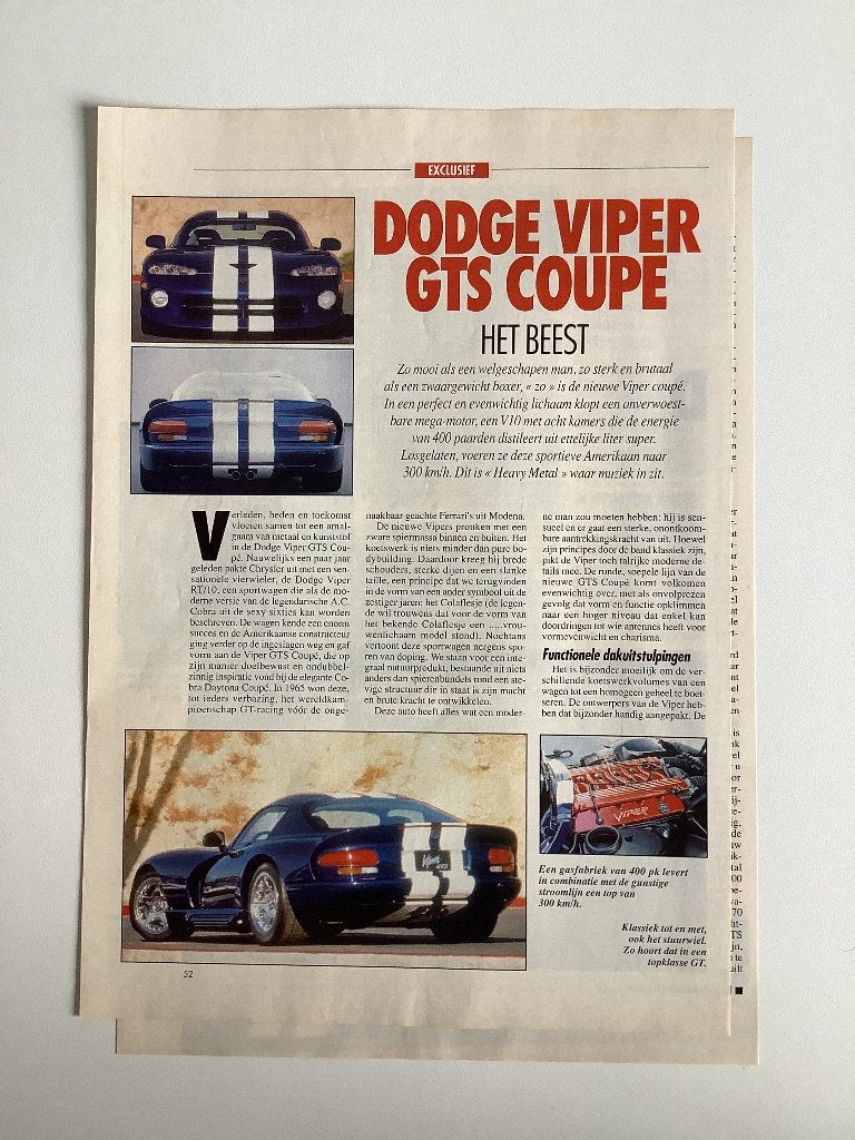L'article : Dodge Viper GTS Coupé, Enlèvement ou Envoi, Comme neuf, Autres marques