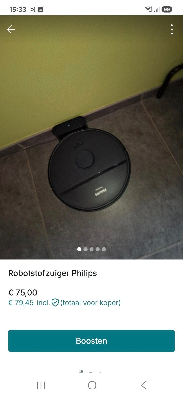 robotstofzuiger, Ophalen, Robotstofzuiger