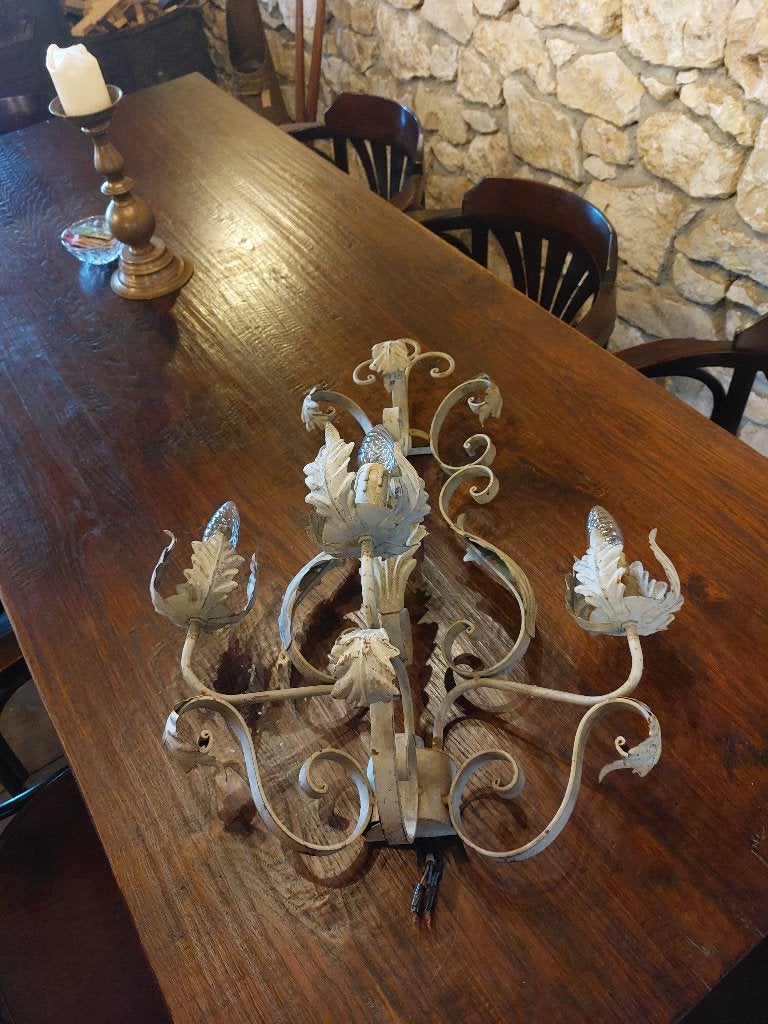 ancienne applique murale forgée 70 cm de haut, Enlèvement