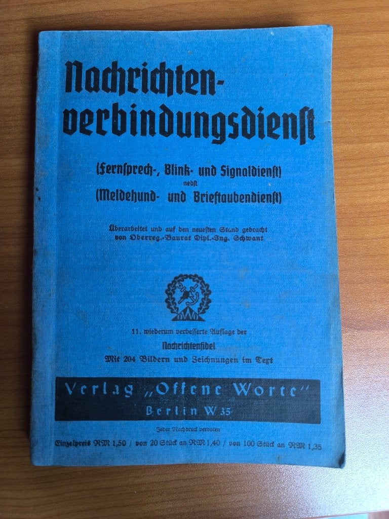 Livre Instruction Militaire Transmissions Wehrmacht, Envoi, Armée de terre, Livre ou Revue