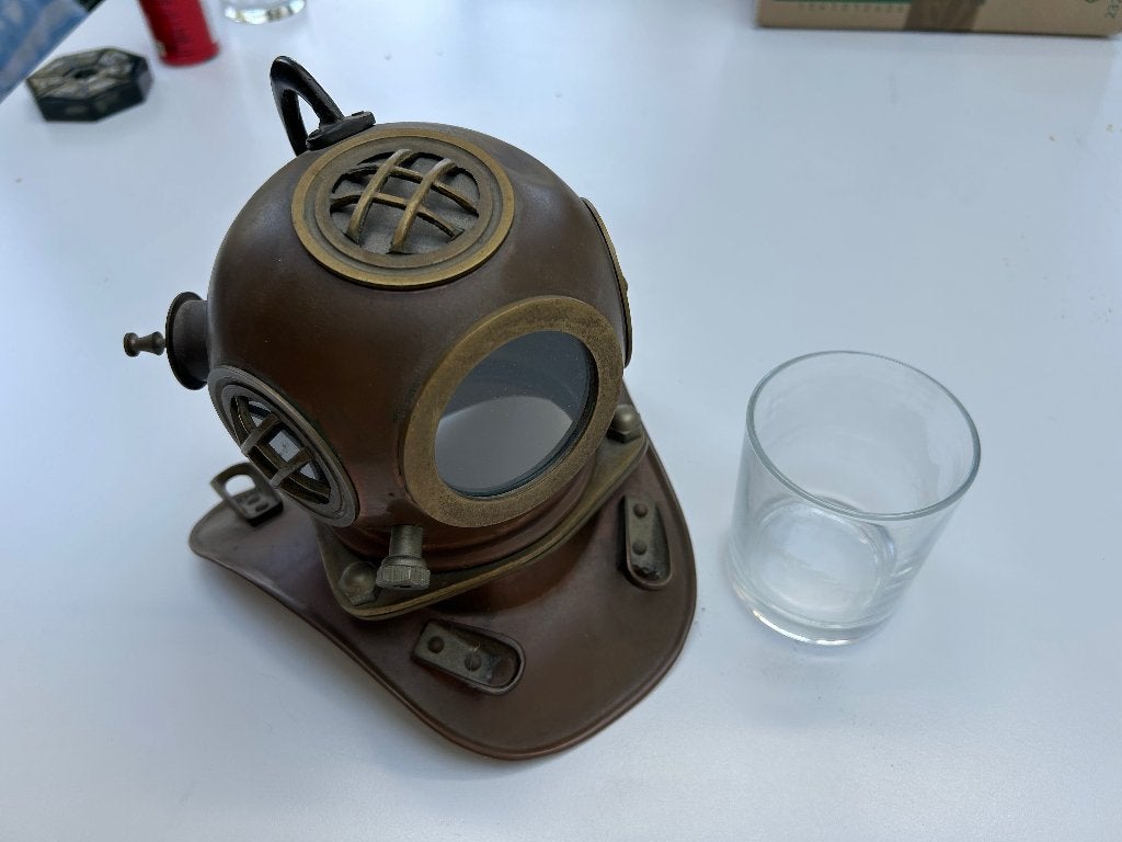Koperen duiker helm antiek, Ophalen of Verzenden, Gebruikt