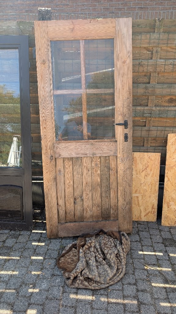 Houten deur tuinhuis, Tuin en Terras, Ophalen, Gebruikt, Tuinhuis, 1 raam
