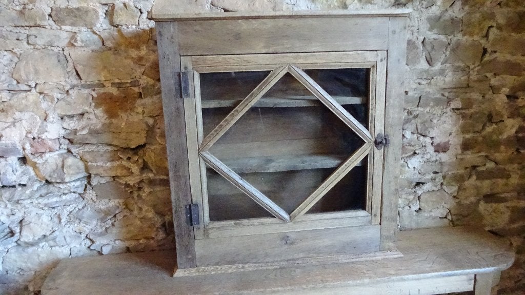 Ancienne petite vitrine en chêne, Enlèvement