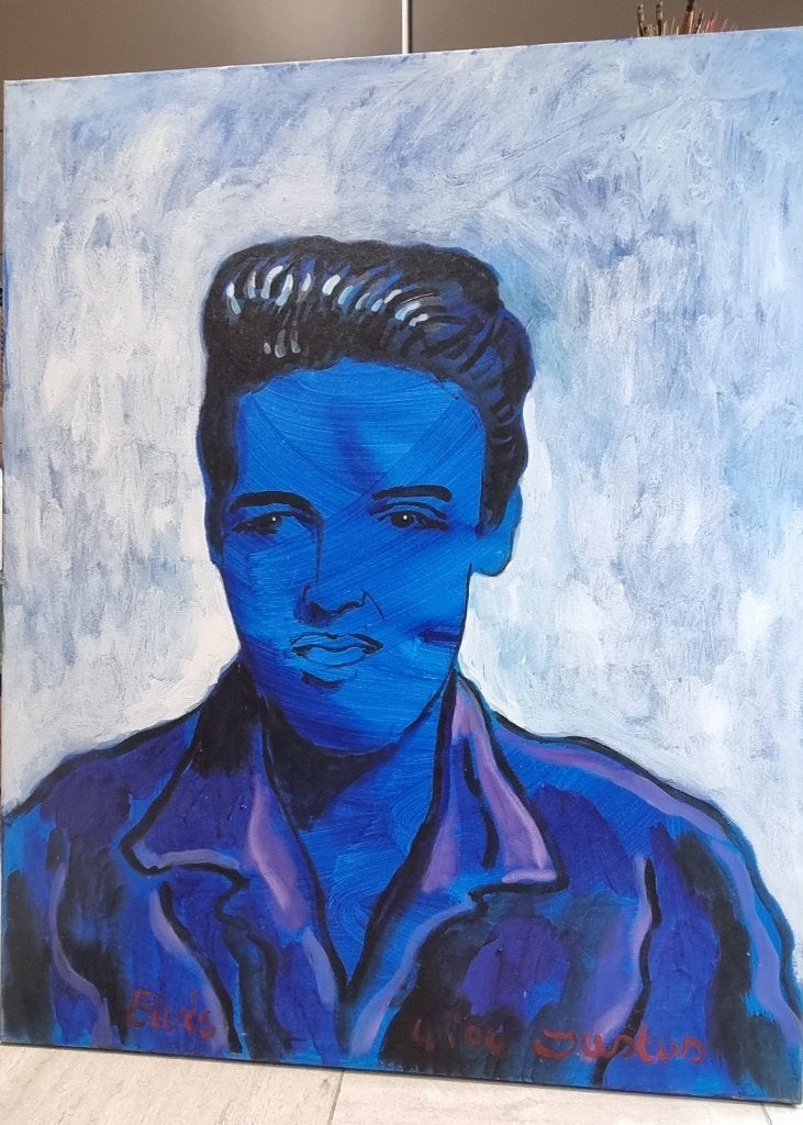 Elvis Presley schilderij / pop art op doek., Ophalen of Verzenden