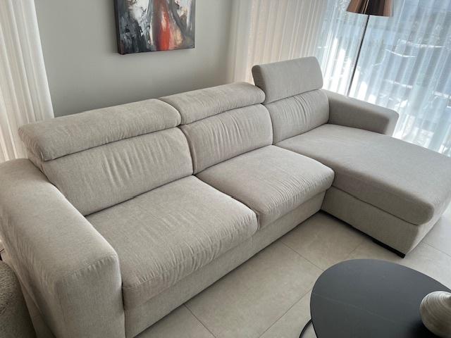 Natuzzi zetel in stof, Huis en Inrichting, Zetels | Zetels, Ophalen, 250 tot 300 cm, 75 tot 100 cm, Zo goed als nieuw
