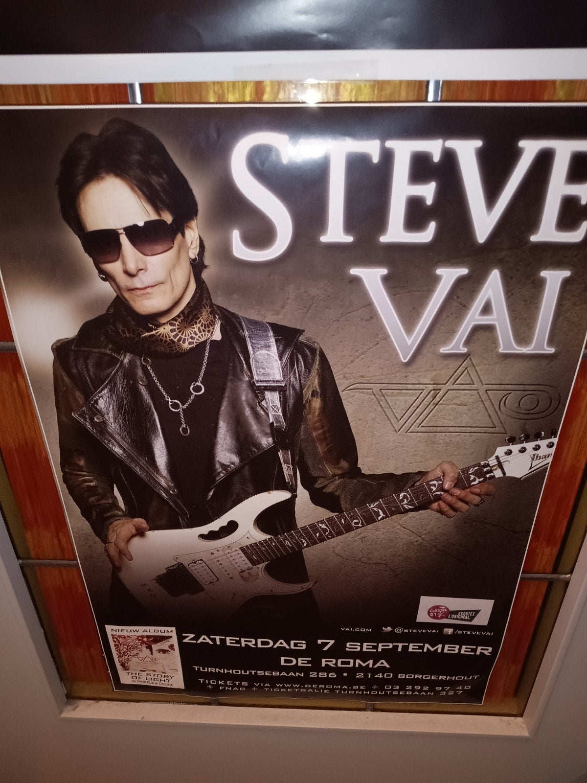 Steve Vai poster concert 2013, Verzamelen, Ophalen of Verzenden, Zo goed als nieuw, Rechthoekig Staand, Muziek