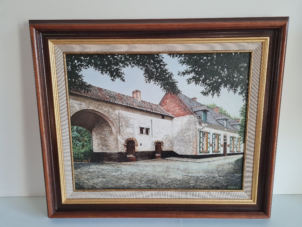 Zeer mooi schilderij op doek in kader, Antiek en Kunst, Ophalen of Verzenden, Doek