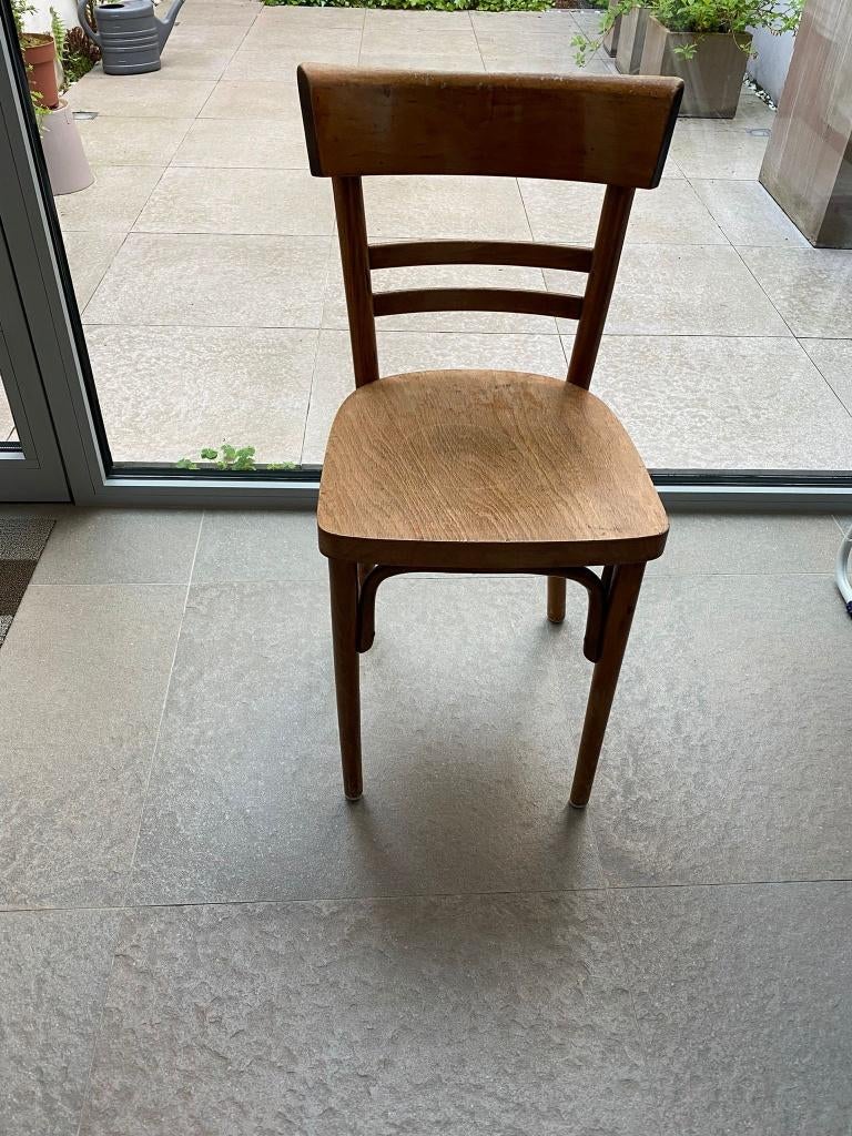 8 vintage houten caféstoelen – karaktervol & stevig, Huis en Inrichting, Stoelen, Ophalen, Gebruikt, Hout