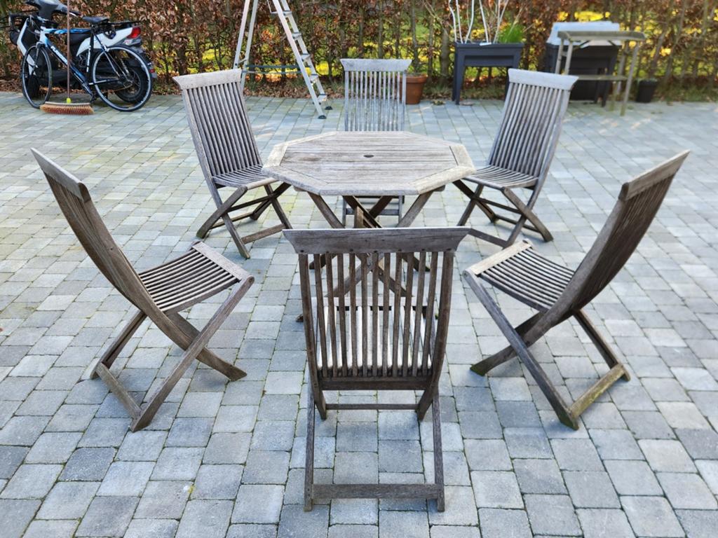 Teak high tea stansted tuinset compleet., Tuin en Terras, Ophalen, Hout, Bank, Tuinset