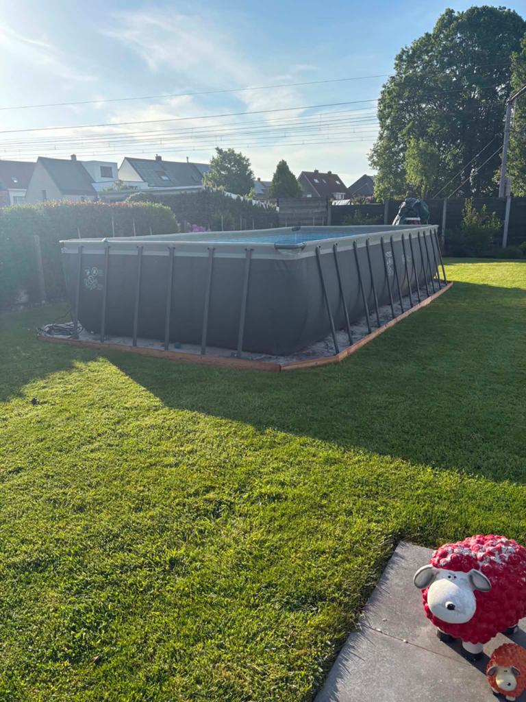 Zwembad 4m op 8m, Tuin en Terras, Zwembaden, Gebruikt, Opzetzwembad, 120 cm of meer, 400 cm of meer, 300 cm of meer, Rechthoekig
