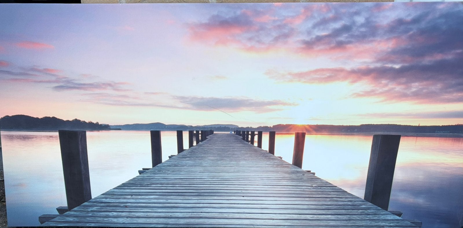 Canvas foto brug over het water, Ophalen, Zo goed als nieuw