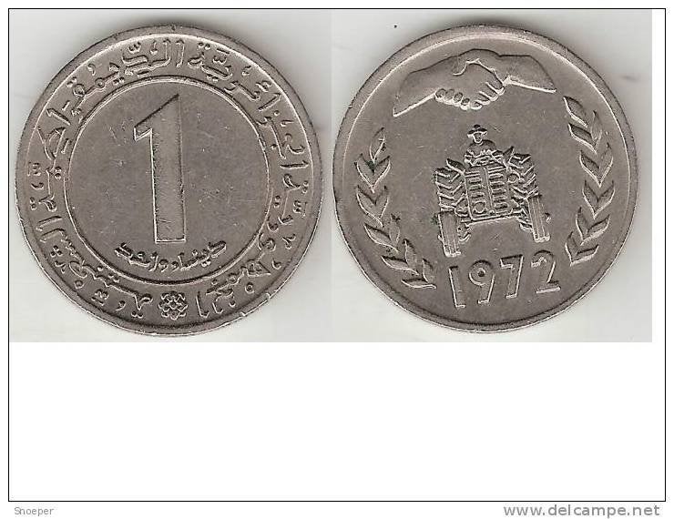 Algeria 1 dinar 1972 km 104.1 vf+, Timbres & Monnaies, Monnaies | Afrique, Envoi, Autres pays, Monnaie en vrac