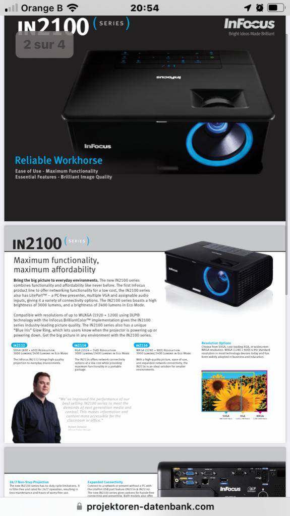 Projecteur, Neuf, Infocus, LED, Enlèvement