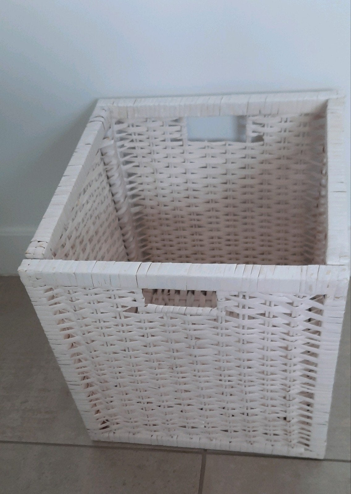 4 Ikea Kallax witte rieten manden, Enlèvement, Utilisé
