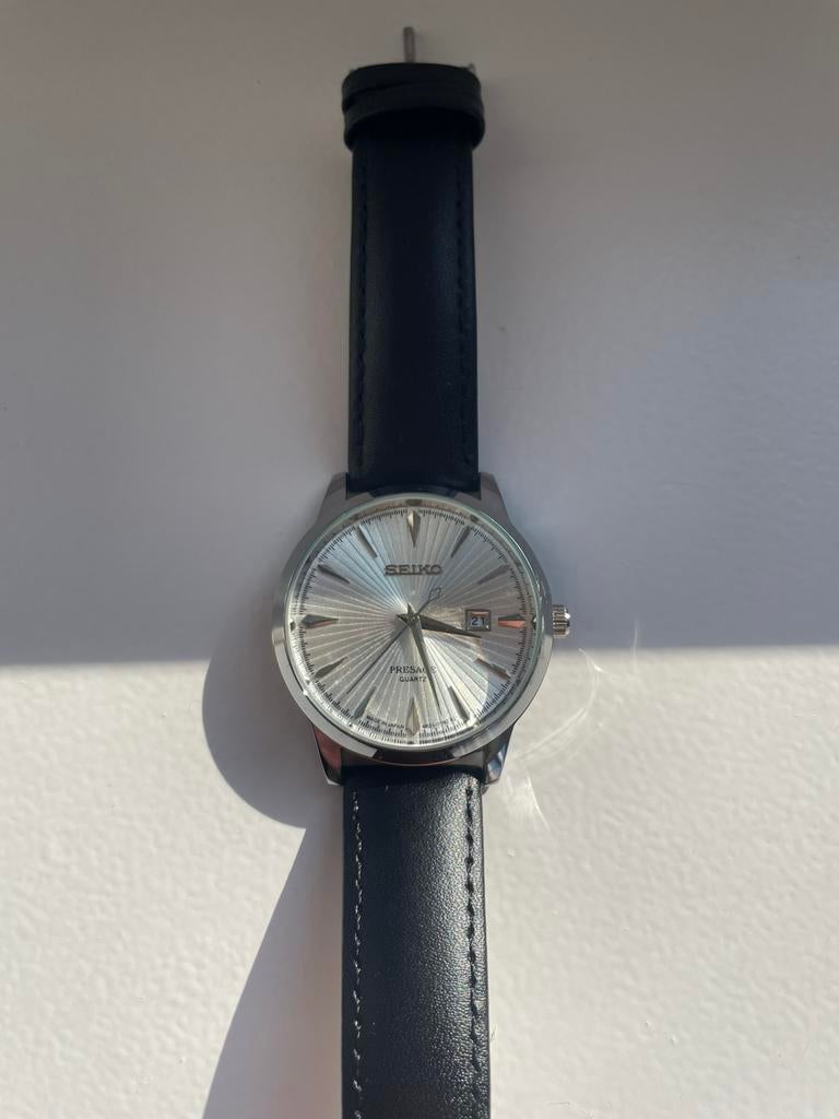 Seiko horloge, Handtassen en Accessoires, Horloges | Heren, Seiko, Leer, Verzenden, Polshorloge