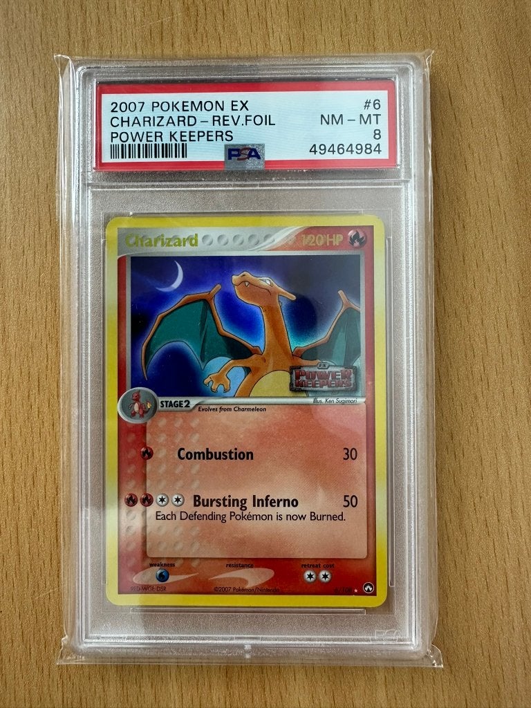 Charizard Reverse Holo - Ex Power Keepers PSA 8, Ophalen of Verzenden, Nieuw, Losse kaart