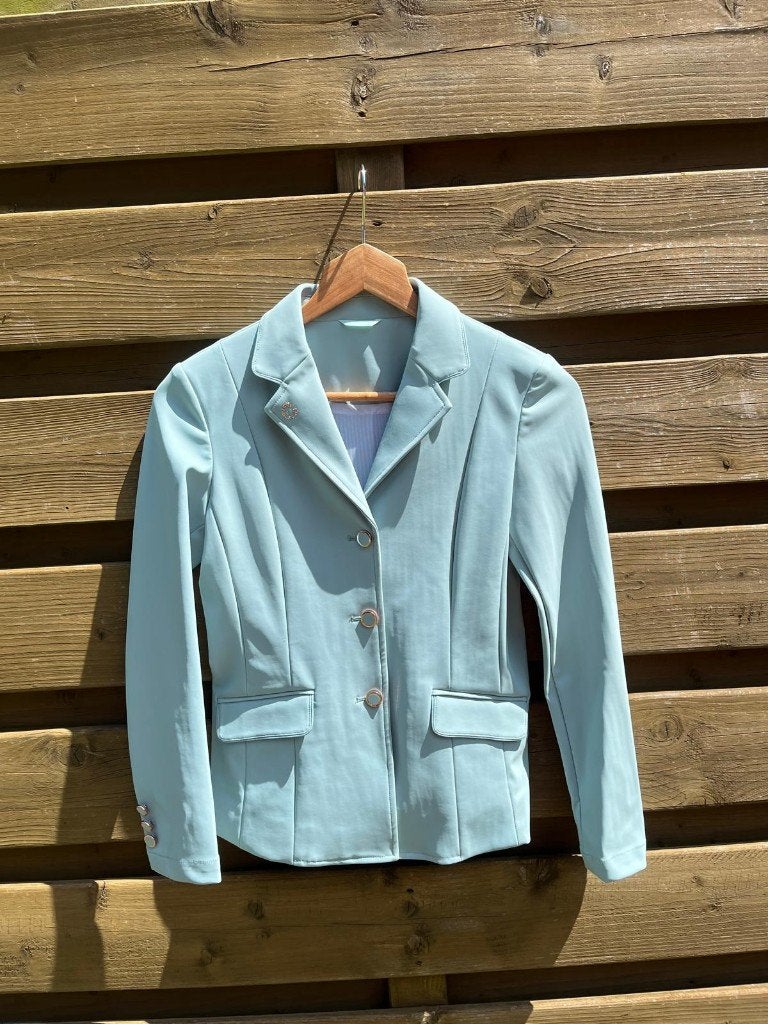 Licht blauw wedstrijdvestje Mashang | maat 12 jaar, Dieren en Toebehoren, Paardrijkleding, Ophalen, Blauw, Sierdetails, Kinderen