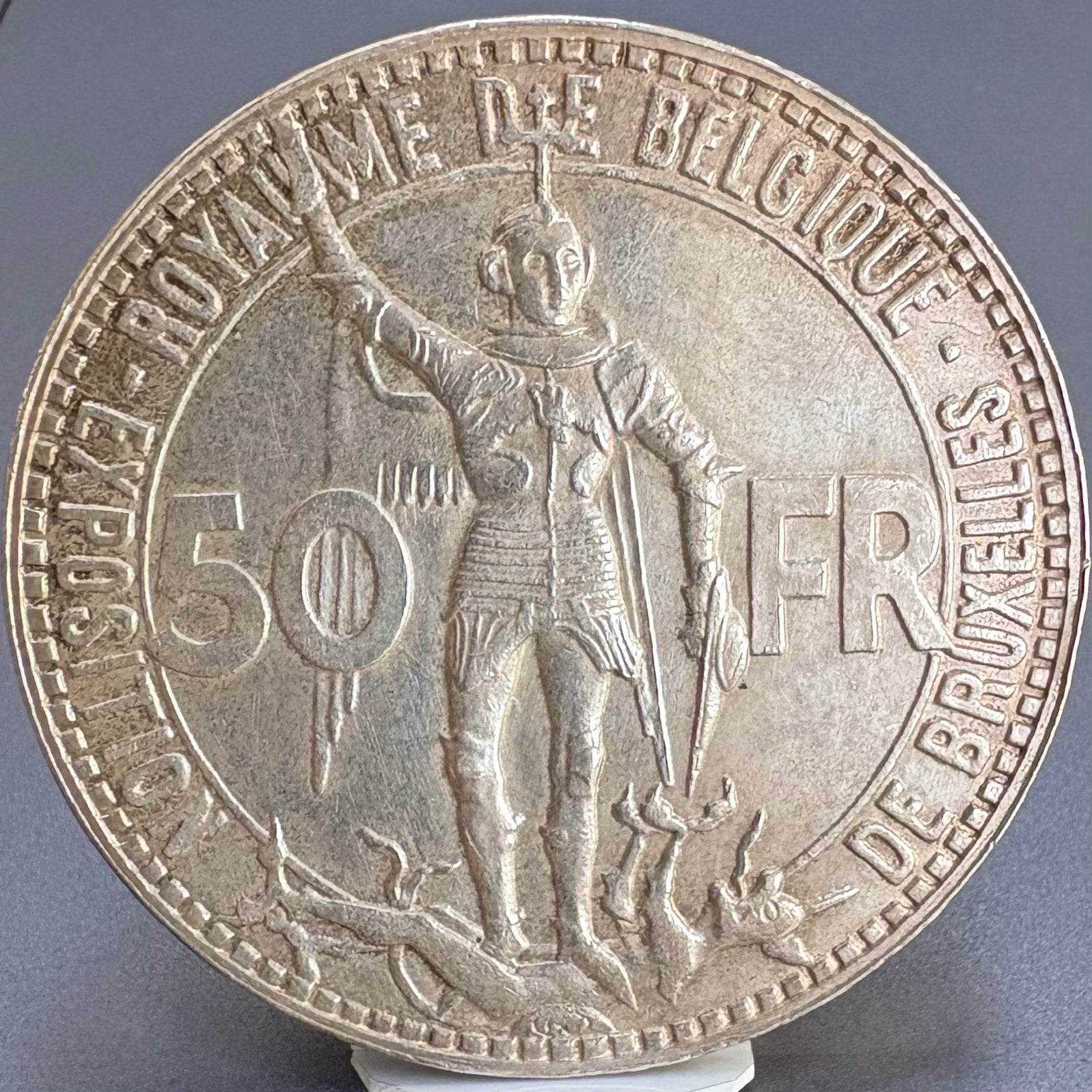 Zilveren 50 Francs 1935 – EXPO Brussel (Positie A), Postzegels en Munten, Verzenden, Zilver, Zilver