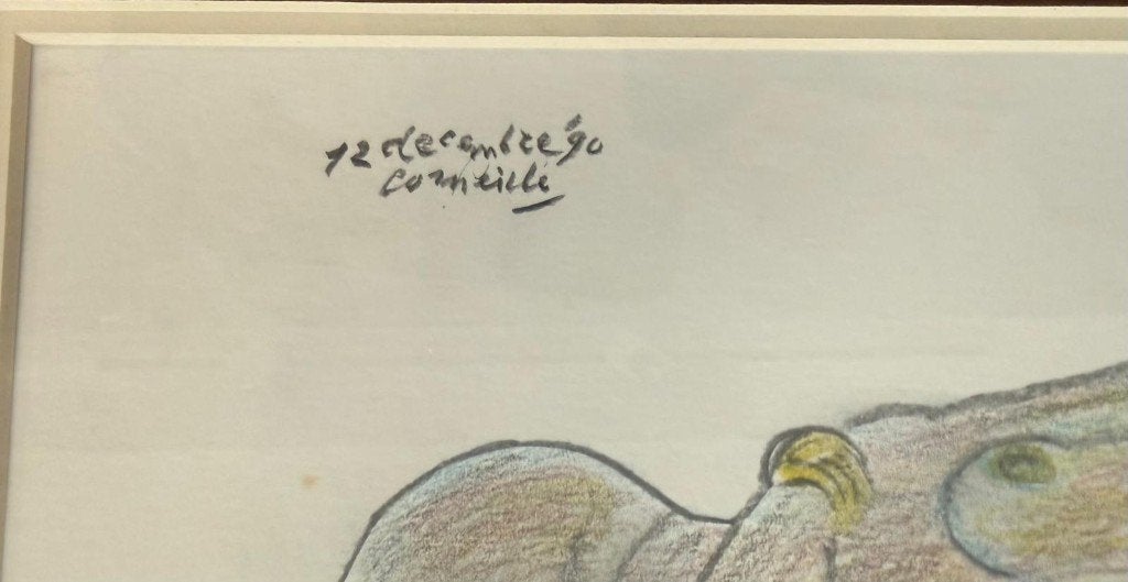 Corneille, dessin au crayon, nu féminin, œuvre unique, Enlèvement, Daté, Papier