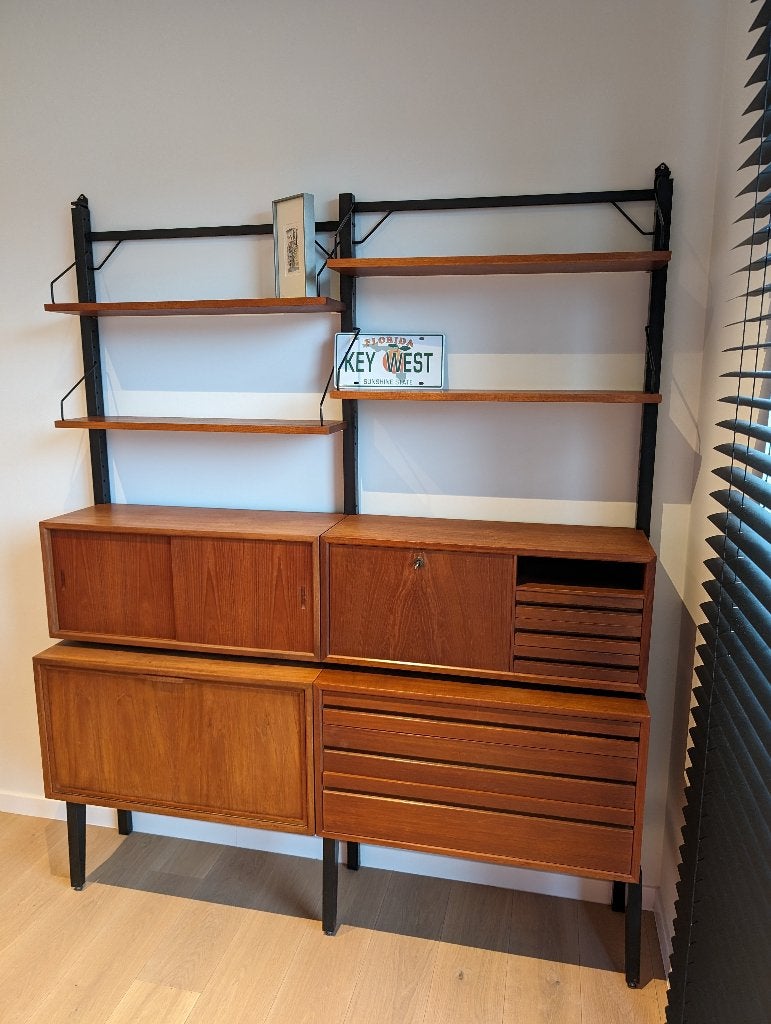 Authentiek Poul Cadovius Royal System wandmeubel, Ophalen, Gebruikt, Teakhout, 150 tot 200 cm