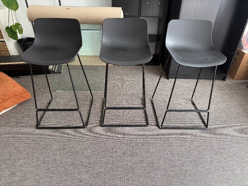 3 Zwarte ZYSO Design keuken barkrukken, Neuf, Synthétique, Enlèvement, 60 à 90 cm