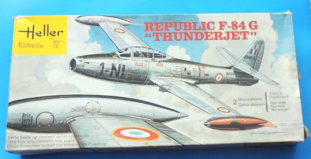 Heller F84 Thunderjet 1/72ième, 1:72 tot 1:144, Verzenden, Zo goed als nieuw, Vliegtuig