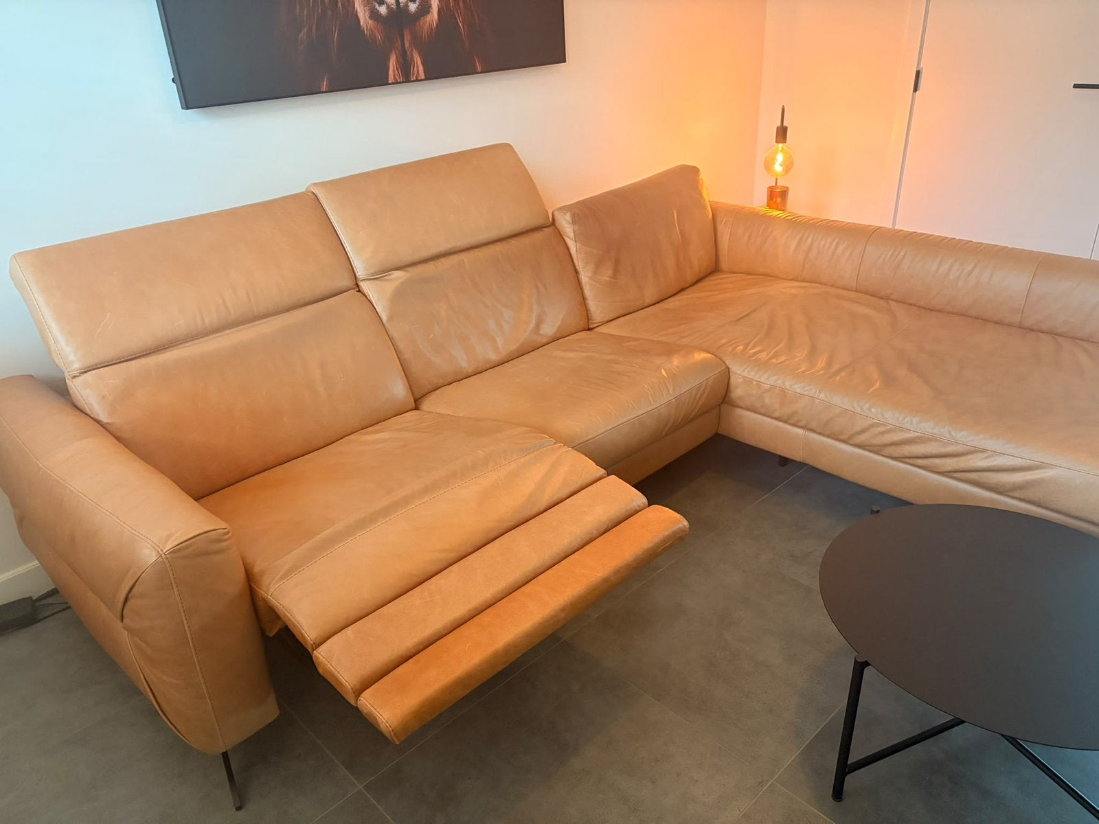 Leren zetel te koop, van Verberckmoes, Huis en Inrichting, Ophalen, Gebruikt, Leer, Modern
