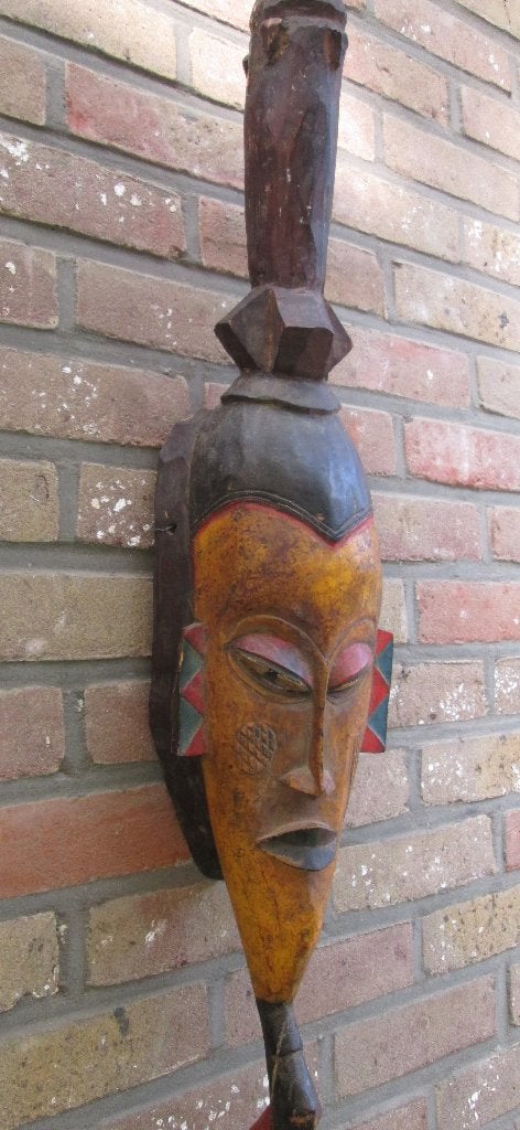 Masque Yaure en bois coloré de Côte d'Ivoire, Antiquités & Art, Art | Art non-occidental, Afrique, Enlèvement ou Envoi, Fait main