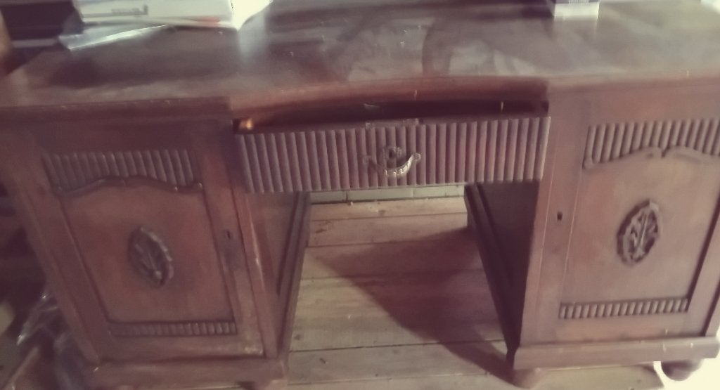 Bureau brun Solid XXCentury, 64 cm, Avec tiroirs, Enlèvement, Bois